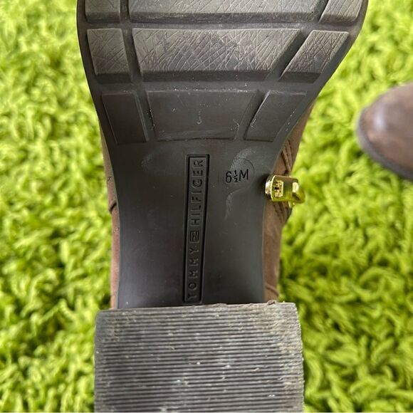 LEATHER TOMMY HILFIGER BOOTS ANKLE 6.5 - Picture 9 of 10